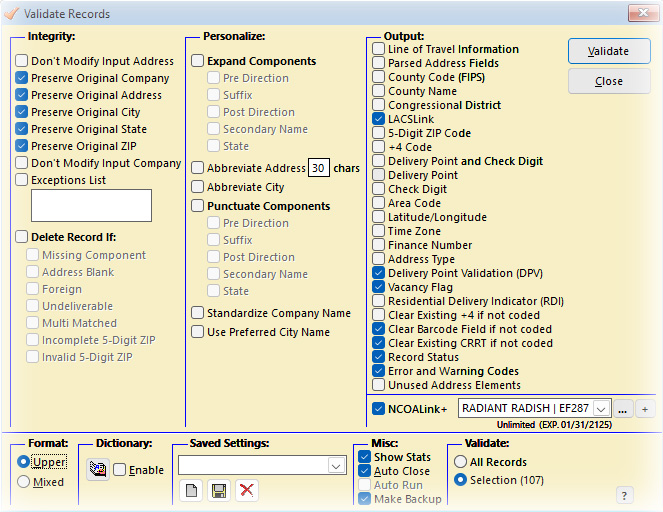 Address Standardization and Validation with NCOALink move update processing