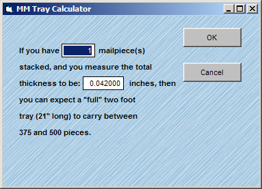 MM Tray Calculator