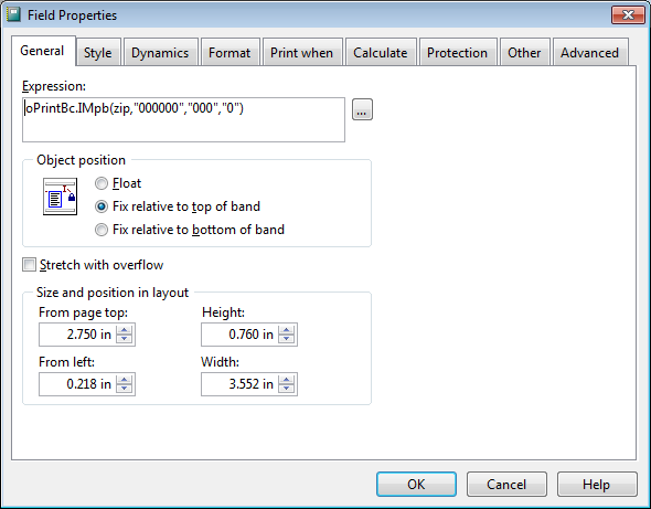 IMpb Field Properties Window