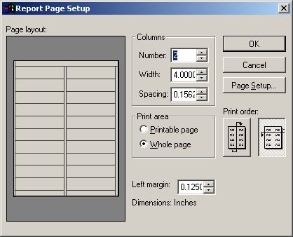 Page Setup Window