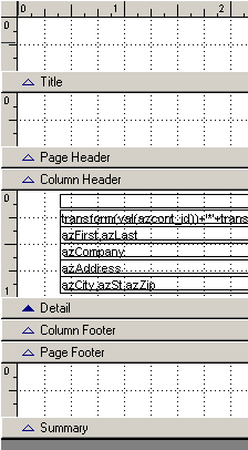 Title and Summary bands added to a 5161 template